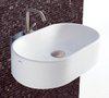 Flame 1 Faucet Hole Oval Wall Hung Basin. 520 x 420mm.
