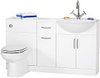 daVinci Deluxe white bathroom furniture suite, right handed. 1420mm.