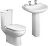 RAK Charlton 4 Piece Bathroom Suite With 2 Faucet Hole Basin.