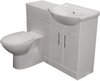 Roma Furniture Complete Vanity Suite In White, Right Handed. 1025x830x300mm.