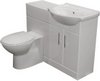 Roma Furniture Complete Vanity Suite In White, Right Handed. 1125x830x300mm.