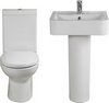 Shires Parisi 4 Piece Bathroom Suite. Toilet, Soft Close Seat, 51cm Basin.