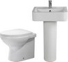 Shires Parisi 3 Piece Bathroom Suite, Back To Wall Toilet Pan, 51cm Basin.