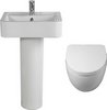 Shires Parisi 3 Piece Bathroom Suite, Wall Hung Toilet Pan & 51cm Basin.