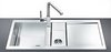 Smeg Sinks 1.5 Bowl Stainless Steel Flush Fit Sink, Right Hand Drainer.