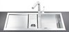 Smeg Sinks 1.5 Bowl Low Profile Stainless Steel Sink, Left Hand Drainer.