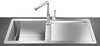 Smeg Sinks 1.0 Bowl Stainless Steel Flush Fit Sink, Right Hand Drainer.