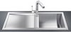 Smeg Sinks 1.0 Bowl Low Profile Stainless Steel Sink, Left Hand Drainer.