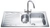 Smeg Sinks 1.5 Bowl AntiScratch Stainless Steel Sink, Left Hand Drainer.