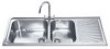 Smeg Sinks 2.0 Bowl Stainless Steel Kitchen Sink With Right Hand Drainer.