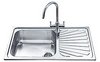 Smeg Sinks 1.0 Large Bowl Stainless Steel Kitchen Sink, Right Hand Drainer.