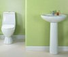 Thames Modern Saturn four piece bathroom suite with 2 faucet hole basin.
