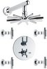 Hudson Reed Tec 3/4" Twin Thermostatic Shower Valve, Diverter, Head & Jets.