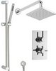 Hudson Reed Tec Twin Thermostatic Shower Valve, Diverter, Head & Slide Rail.