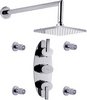 Hudson Reed Arina Triple Concealed Thermostatic Shower Valve, Head & Jets.