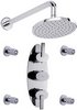 Hudson Reed Arina Triple Concealed Thermostatic Shower Valve, Head & Jets.