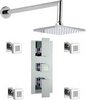 Hudson Reed Aspire Triple Thermostatic Shower Valve, Shower Head & Jets.