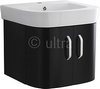 Ultra Carlton Wall Hung Vanity Unit With Ceramic Basin (Black). 500x450mm.