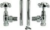 Towel Rails Cross top traditional radiator valves (pair, chrome)