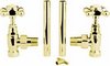 Towel Rails Cross top traditional radiator valves (pair, gold)