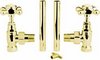 Towel Rails Cross top traditional radiator valves (pair, gold)