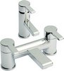 Hudson Reed Icon Basin Mixer & Bath Filler Faucet Set (Chrome).