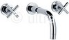 Ultra Helix X head 3 Faucet hole wall mounted bath filler with small spout.