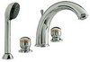 Ultra Contour Luxury 4 faucet hole bath shower mixer faucet (chrome/gold)