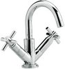 Hudson Reed Tec Cross head Mono Basin Mixer with Small Spout + Pop Up Waste