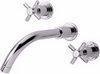 Hudson Reed Tec Cross head 3 Faucet Hole Wall Mounted Basin Mixer