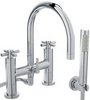 Hudson Reed Tec Bath Shower Mixer Faucet, Large Spout & Cross Handles.