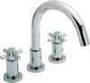 Hudson Reed Tec 3 Faucet Hole Bath Faucet With Small Spout & Cross Handles.