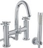 Hudson Reed Tec Bath Shower Mixer Faucet, Small Spout & Cross Handles.