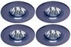 Lights 4 x Mains 240V satin chrome halogen downlighter with lamp.