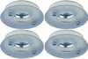 Lights 4 x Mains 240V white lightglass halogen downlighter with lamp.