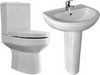 XPress Curv 4 Piece Bathroom Suite With Toilet, Seat & 510mm Basin.